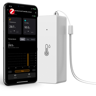Tuya ZigBee3.0 Slimme temperatuur- en vochtigheidssensor, op batterij aangedreven, Mini Indoor Hygrometer, werk met Alexa, Google Home