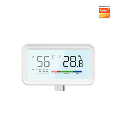 WiFi Indoor Hygrometer & Thermometer Sensor met achterlicht, Remote App Control, Stemintegratie voor Alexa & Google Home