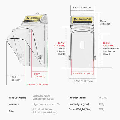 SMATRUL Video deurbel Regen Waterdicht Hoofd Outdoor Draaibaar ontwerp Anti-diefstal herinnering Compatibel met Door Access Video Doorbell