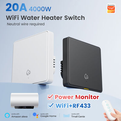 kopen 20A WiFi RF433 Schakelaar Voor Boiler Tuya Smart Home 4000W Timing Countdown Draadloze Wandschakelaar APP Spraakbesturing Met Alexa Google Home online vervaardiging