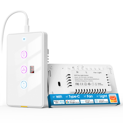 Goede prijs Tuya Wifi Fan Light Us Switch Type C Timing Voice App Compatibel met Alexa Google Home Smart Home online