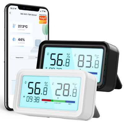 Goede prijs Wifi Indoor Hygrometer Thermometer Sensor Met Achterlicht Remote App Voice Alexa Google Home Digitaal Tuya Smart Home online