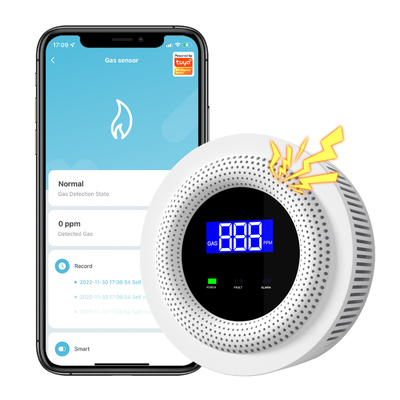 Goede prijs Tuya Wifi Smart Gas Sensor Huishoudelijke Keuken App Alarm Detector Leakage USB aangedreven Veiligheid Smart Home online