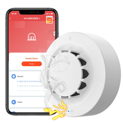 Goede prijs Tuya WiFi Smart Smoke Alarms Detector Brandbescherming 90db Smokehouse Combinatie Brand Alarm Home Security System online