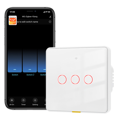 Goede prijs Tuya Zigbee-schakelaar Geen neutrale draad100-250v Voice App Alexa Google Home Geen condensator vereist Smart Home Light Touch EU-schakelaar online