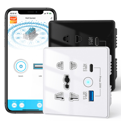 Goede prijs Wifi Wall Universal Socket Type C + USB Fast Charging Voor de VS EU UK Plug APP Afstandsbediening Tuya Smart Home Automation online