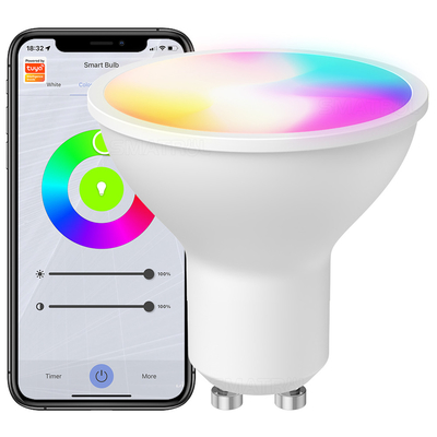Goede prijs Smart Bulb RGBCW 5W Dimmable Lamps Afstandsbediening Werken met Alexa Google Home Tuya GU10 WiFi Smart Light LED-lampen online