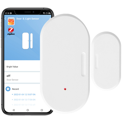 Goede prijs Tuya Smart zigbee Door Sensor+Light Sensor Verlichting Helderheid Detector Venster Schuif draadloos Open/gesloten 2 in 1 online