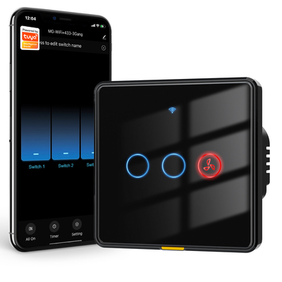 Goede prijs Tuya Smart WiFi RF433 Timer Switch voor ventilator en hanglamp Geen neutrale draad nodig, Voice Control Wand Switch online